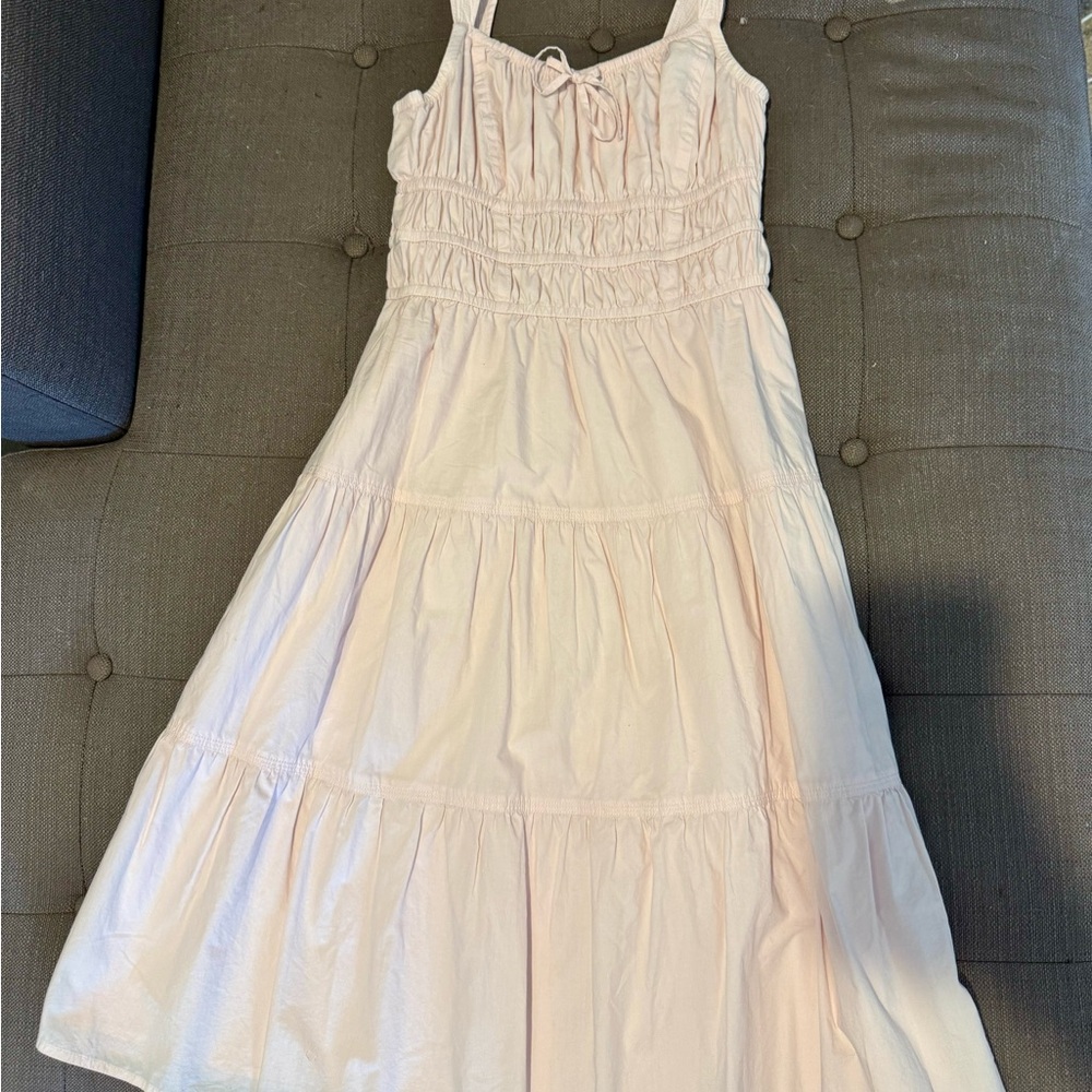 Sunday Best ARITZIA Martine Midi light pink  Tiered Sundress xs